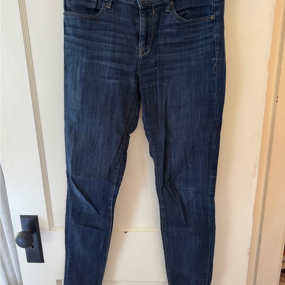 Express Dark Blue Skinny Jeans Mid Rise